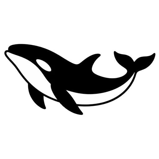 Elegant Whale Silhouette SVG cut file