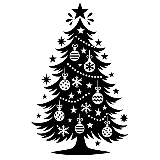 Festive Holiday Tree SVG Design cut file