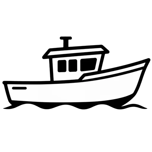 Fishing Boat SVG Cut File cut file