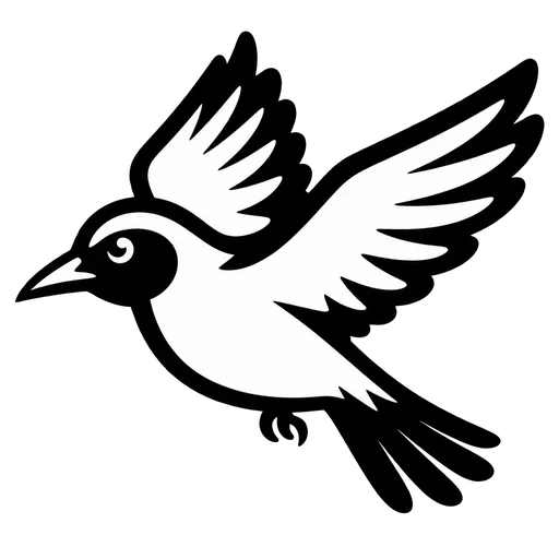 Flying Bird SVG Illustration cut file