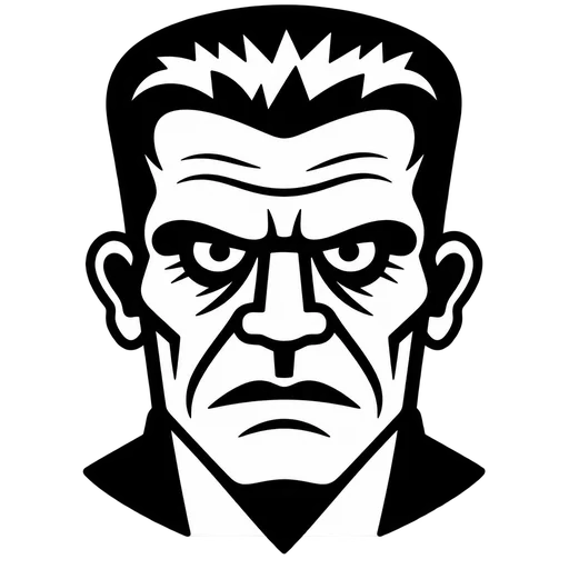 Frankenstein Face SVG Illustration cut file