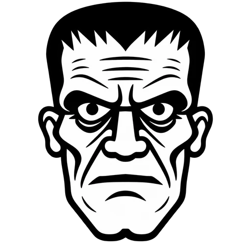 Frankenstein Face SVG – Simple Bold Design cut file
