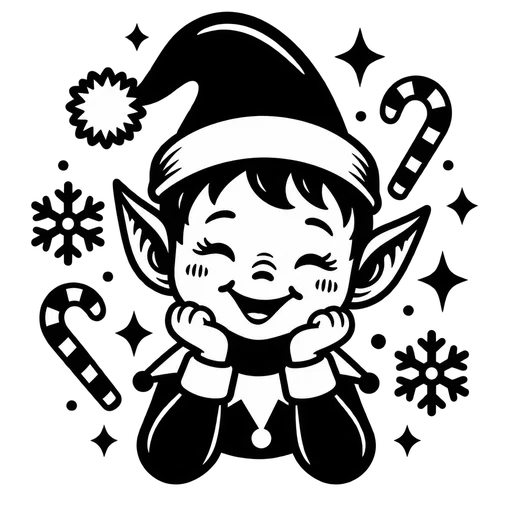 Friendly Christmas Elf SVG Design cut file