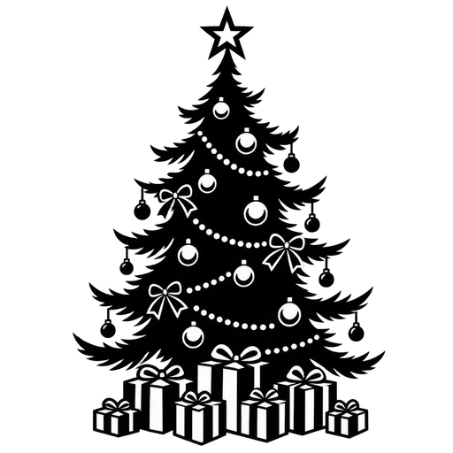 Gift-Laden Christmas Tree SVG cut file