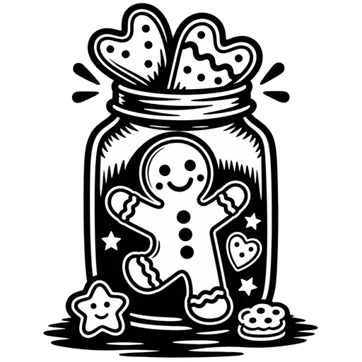 Gingerbread Man in Cookie Jar SVG cut file