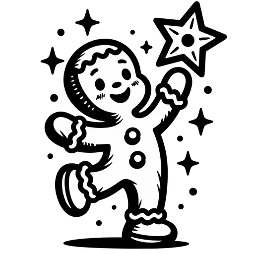 Gingerbread Man with Star SVG cut file