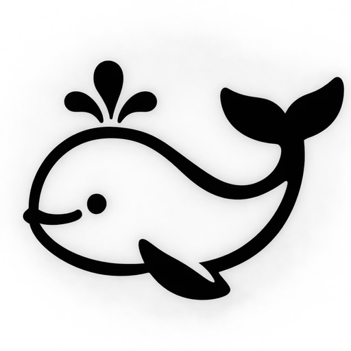 Happy Whale Outline SVG cut file
