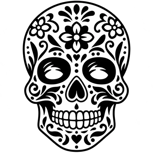 Intricate Sugar Skull SVG Design cut file