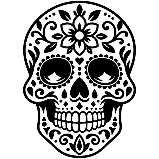 Intricate Sugar Skull SVG for Creative Projects cut file