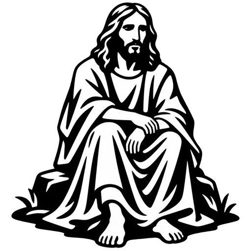 Jesus Sitting SVG Design cut file