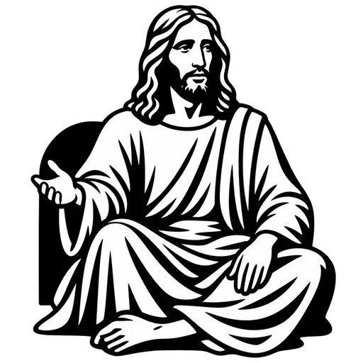 Jesus Sitting SVG for Creative Use cut file