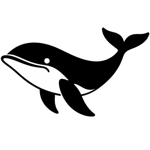 Joyful Whale SVG Illustration cut file