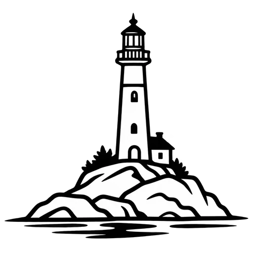 Lighthouse Island SVG Clipart cut file