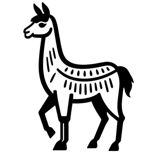 Llama Illustration SVG cut file