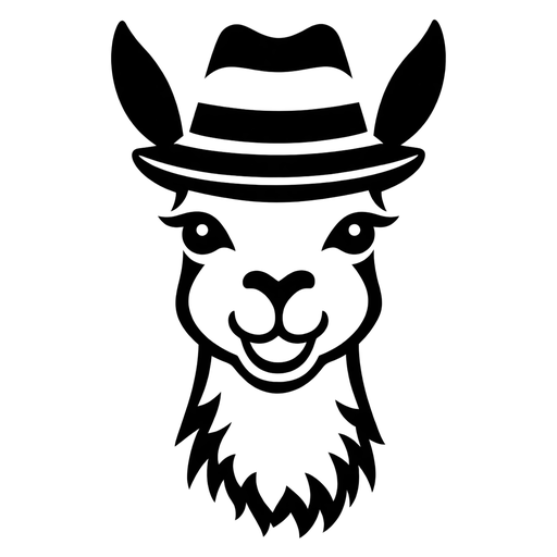 Llama in Top Hat SVG cut file