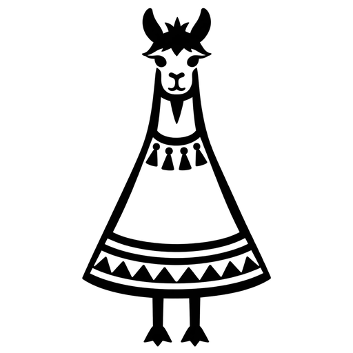 Llama SVG Silhouette Design cut file