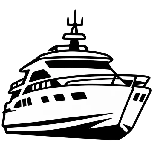 Luxury Yacht Outline SVG cut file