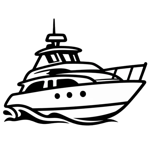 Luxury Yacht Outline SVG cut file