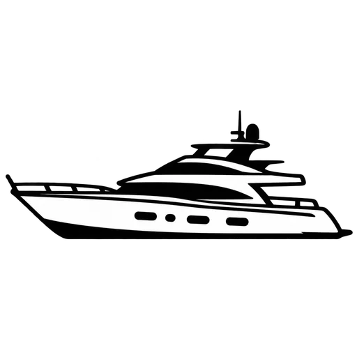 Luxury Yacht Silhouette SVG cut file