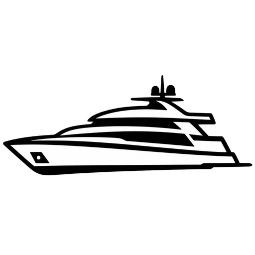 Luxury Yacht SVG Design cut file