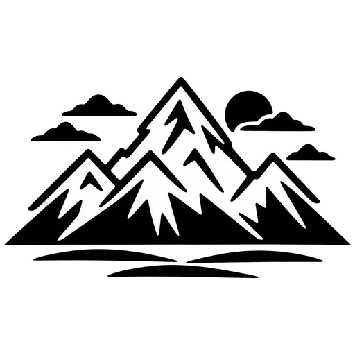 Majestic Mountain Scene SVG cut file