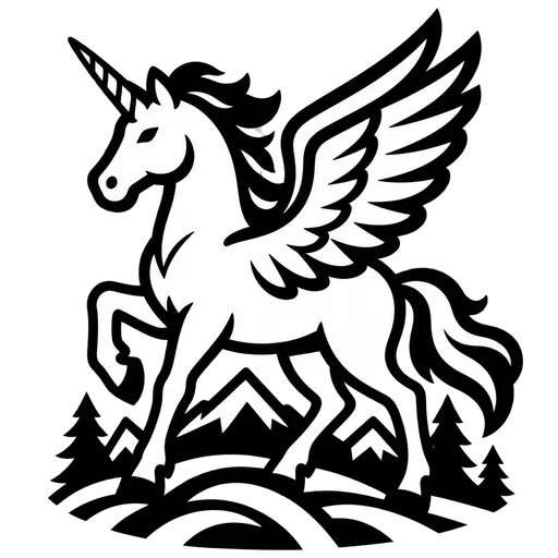 Majestic Pegasus SVG Artwork cut file