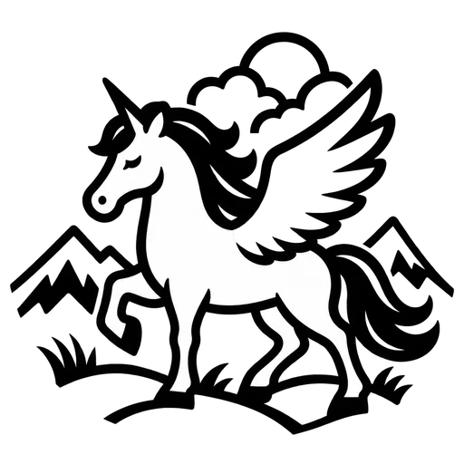 Majestic Pegasus SVG Artwork cut file