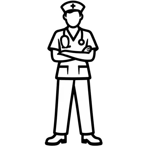 Male Nurse Outline SVG cut file