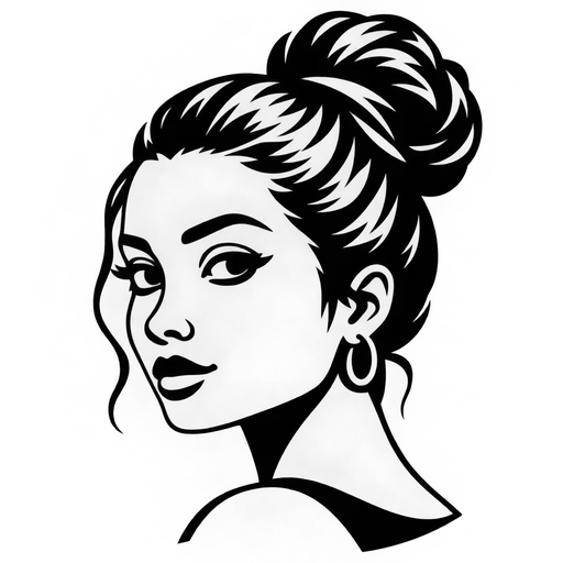 Messy Bun SVG Design for Creative Projects cut file