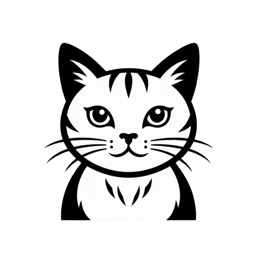 Minimalist Cat Icon in SVG Format cut file