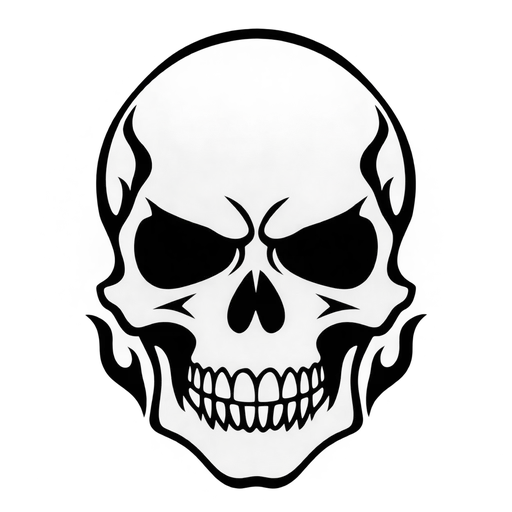 Minimalist Skull Outline SVG Vector cut file