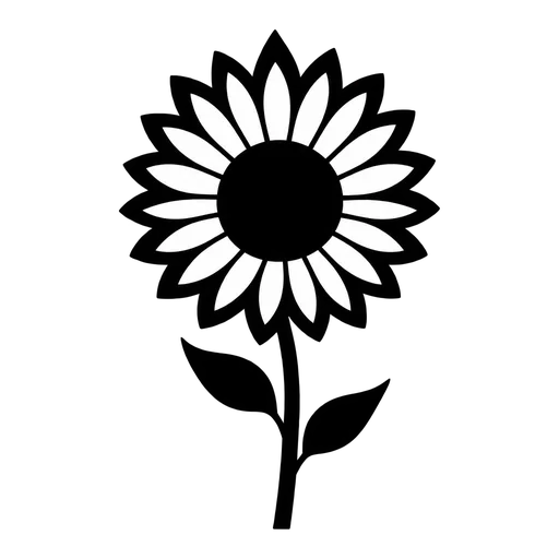 Minimalist Sunflower SVG Design cut file