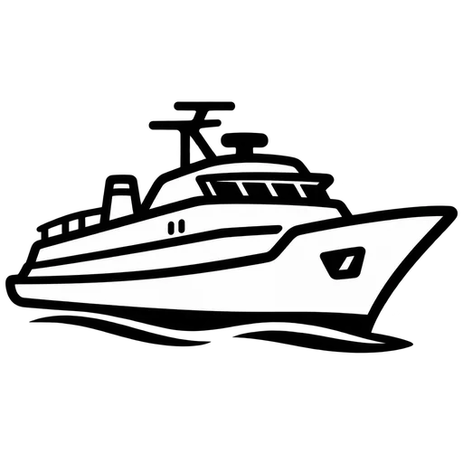 Modern Boat SVG – Cruise Ship Vector Design cut file