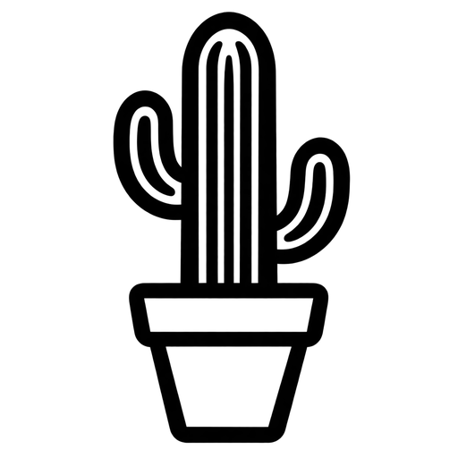 Modern Potted Cactus SVG Design cut file
