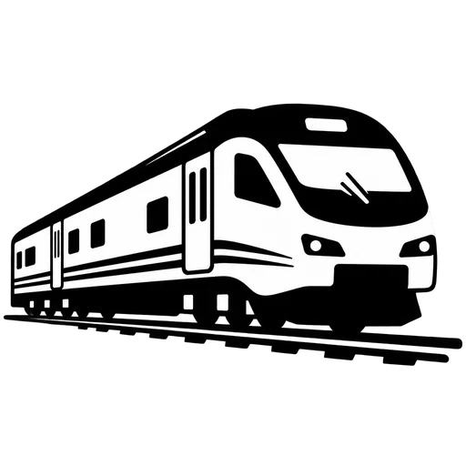 Modern Train SVG Illustration cut file