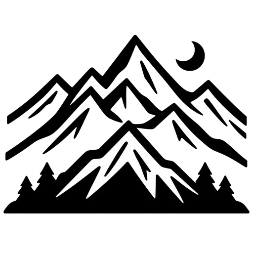Mountain Scene at Night SVG cut file