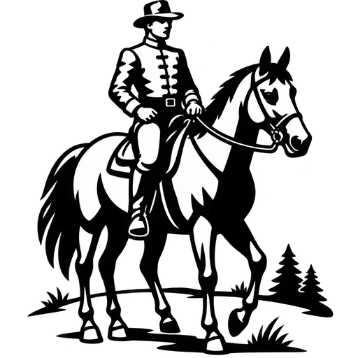 Mounted Horseman Silhouette SVG cut file