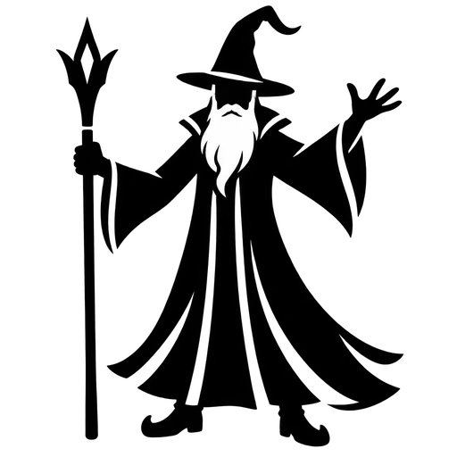 Mystical Wizard Silhouette SVG cut file