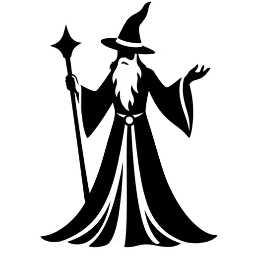Mystical Wizard Silhouette SVG cut file