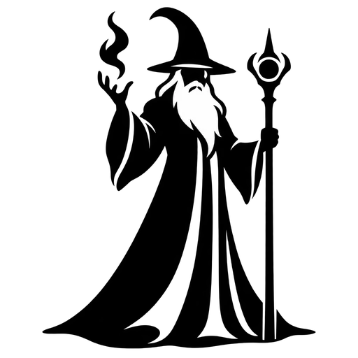 Mystical Wizard Silhouette SVG cut file