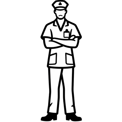 Nurse Standing Outline SVG cut file
