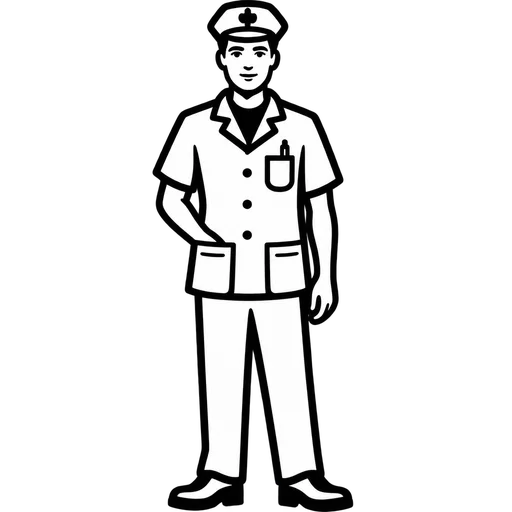 Nurse Standing SVG Illustration cut file
