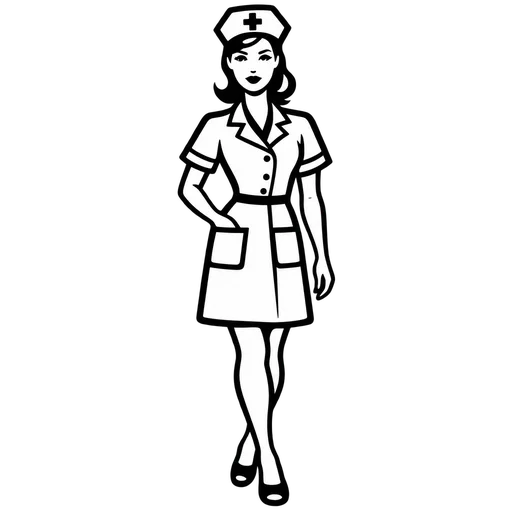 Nurse Walking SVG – Medical Professional Vector Art cut file