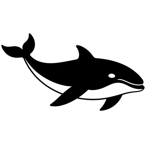 Orca Whale Silhouette SVG cut file