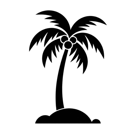 Palm Tree Island SVG cut file