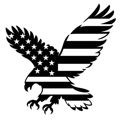 Patriotic Eagle American Flag SVG cut file