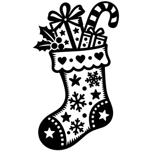 Playful Christmas Stocking SVG cut file