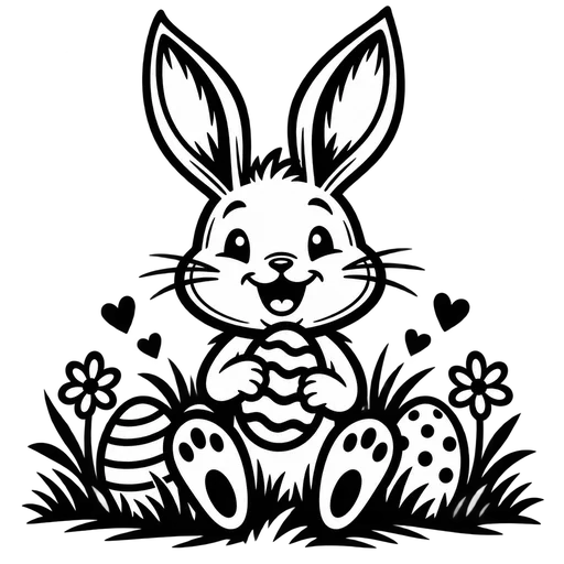 Playful Easter Bunny SVG cut file