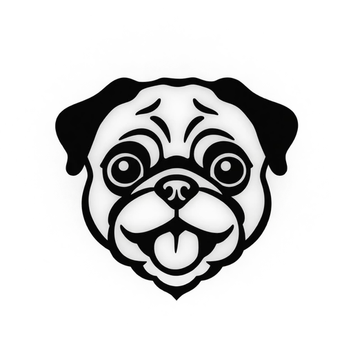 Pug Dog Face SVG cut file