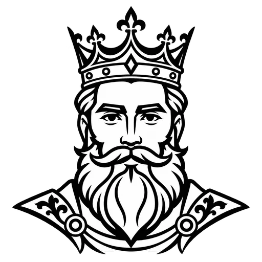 Regal King Line Art Illustration – SVG cut file